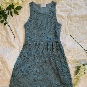 Dusty Blue Lace Floral A-Line Sun Dress, Nordstrom